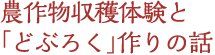 農作物収穫体験と「どぶろく」作りの話