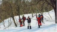 雪山スノーシュートレッキング